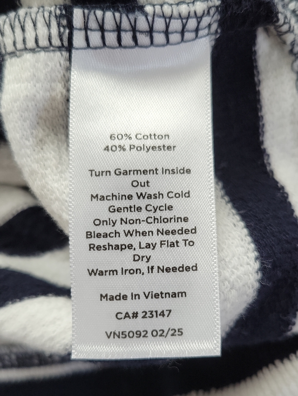 Talbots Black White Stripe Boxy 1/4 Zip Sweater Size Large Petite LP - Picture 6 of 6